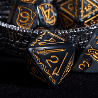 Giant Fighter Pearl Dice (7) with Gold Numbers JUMBO Dice Set (Available in Several Colors)