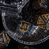 Giant Fighter Pearl Dice (7) with Gold Numbers JUMBO Dice Set (Available in Several Colors)