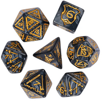 Giant Fighter Pearl Dice (7) with Gold Numbers JUMBO Dice Set (Available in Several Colors)