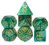 Giant Fighter Pearl Dice (7) with Gold Numbers JUMBO Dice Set (Available in Several Colors)