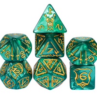 Giant Fighter Pearl Dice (7) with Gold Numbers JUMBO Dice Set (Available in Several Colors)
