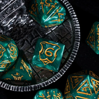 Giant Fighter Pearl Dice (7) with Gold Numbers JUMBO Dice Set (Available in Several Colors)