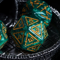 Giant Fighter Pearl Dice (7) with Gold Numbers JUMBO Dice Set (Available in Several Colors)