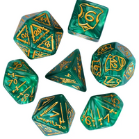 Giant Fighter Pearl Dice (7) with Gold Numbers JUMBO Dice Set (Available in Several Colors)