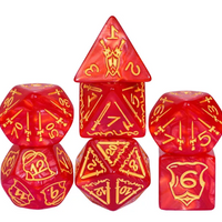 Giant Fighter Pearl Dice (7) with Gold Numbers JUMBO Dice Set (Available in Several Colors)