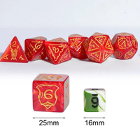 Giant Fighter Pearl Dice (7) with Gold Numbers JUMBO Dice Set (Available in Several Colors)