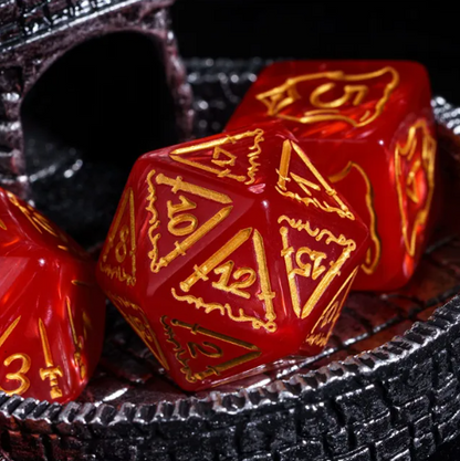 Giant Fighter Pearl Dice (7) with Gold Numbers JUMBO Dice Set (Available in Several Colors)