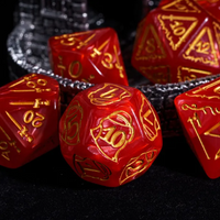 Giant Fighter Pearl Dice (7) with Gold Numbers JUMBO Dice Set (Available in Several Colors)