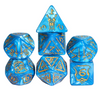 Giant Fighter Pearl Dice (7) with Gold Numbers JUMBO Dice Set (Available in Several Colors)
