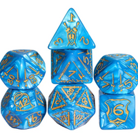 Giant Fighter Pearl Dice (7) with Gold Numbers JUMBO Dice Set (Available in Several Colors)