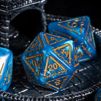 Giant Fighter Pearl Dice (7) with Gold Numbers JUMBO Dice Set (Available in Several Colors)