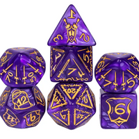 Giant Fighter Pearl Dice (7) with Gold Numbers JUMBO Dice Set (Available in Several Colors)