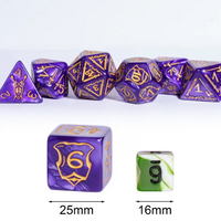 Giant Fighter Pearl Dice (7) with Gold Numbers JUMBO Dice Set (Available in Several Colors)