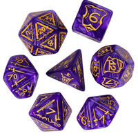 Giant Fighter Pearl Dice (7) with Gold Numbers JUMBO Dice Set (Available in Several Colors)