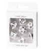 Unleash the Wild: Beast Dice - White 7-Dice Set with Black Beast Emblems for RPGs