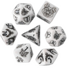 Unleash the Wild: Beast Dice - White 7-Dice Set with Black Beast Emblems for RPGs