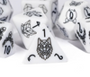 Unleash the Wild: Beast Dice - White 7-Dice Set with Black Beast Emblems for RPGs