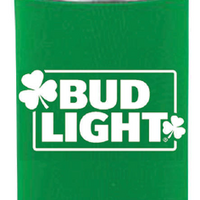 St. Patrick's Day Green Bud Light AB Cooler  Fits 12 oz Aluminum Can Coozie