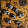 Celtic Knot Dice 7-Dice Set DND RPG Dice Druidic | White, Red, Orange, Yellow. Green, Blue