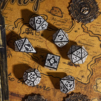 Celtic Knot Dice 7-Dice Set DND RPG Dice Druidic | White, Red, Orange, Yellow. Green, Blue
