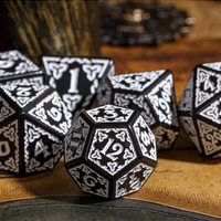 Celtic Knot Dice 7-Dice Set DND RPG Dice Druidic | White, Red, Orange, Yellow. Green, Blue