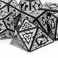 Celtic Knot Dice 7-Dice Set DND RPG Dice Druidic | White, Red, Orange, Yellow. Green, Blue