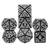 Celtic Knot Dice 7-Dice Set DND RPG Dice Druidic | White, Red, Orange, Yellow. Green, Blue