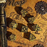 Celtic Knot Dice 7-Dice Set DND RPG Dice Druidic | White, Red, Orange, Yellow. Green, Blue