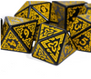 Celtic Knot Dice 7-Dice Set DND RPG Dice Druidic | White, Red, Orange, Yellow. Green, Blue