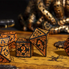 Celtic Knot Dice 7-Dice Set DND RPG Dice Druidic | White, Red, Orange, Yellow. Green, Blue