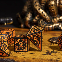 Celtic Knot Dice 7-Dice Set DND RPG Dice Druidic | White, Red, Orange, Yellow. Green, Blue