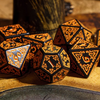 Celtic Knot Dice 7-Dice Set DND RPG Dice Druidic | White, Red, Orange, Yellow. Green, Blue