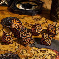 Celtic Knot Dice 7-Dice Set DND RPG Dice Druidic | White, Red, Orange, Yellow. Green, Blue