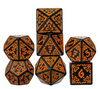 Celtic Knot Dice 7-Dice Set DND RPG Dice Druidic | White, Red, Orange, Yellow. Green, Blue