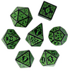 Celtic Knot Dice 7-Dice Set DND RPG Dice Druidic | White, Red, Orange, Yellow. Green, Blue