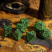 Celtic Knot Dice 7-Dice Set DND RPG Dice Druidic | White, Red, Orange, Yellow. Green, Blue