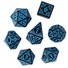 Celtic Knot Dice 7-Dice Set DND RPG Dice Druidic | White, Red, Orange, Yellow. Green, Blue