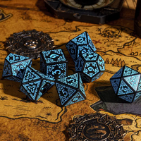 Celtic Knot Dice 7-Dice Set DND RPG Dice Druidic | White, Red, Orange, Yellow. Green, Blue