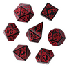 Celtic Knot Dice 7-Dice Set DND RPG Dice Druidic | White, Red, Orange, Yellow. Green, Blue