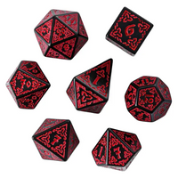 Celtic Knot Dice 7-Dice Set DND RPG Dice Druidic | White, Red, Orange, Yellow. Green, Blue