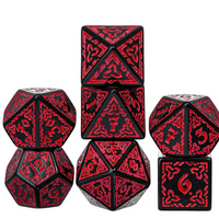 Celtic Knot Dice 7-Dice Set DND RPG Dice Druidic | White, Red, Orange, Yellow. Green, Blue