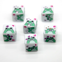 Frog Dice | Printed d6 Dice Featuring Cute Green Frog Numbered
