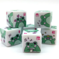 Frog Dice | Printed d6 Dice Featuring Cute Green Frog Numbered