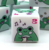Frog Dice | Printed d6 Dice Featuring Cute Green Frog Numbered
