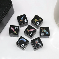 (Black) Sword Dice | Printed d6 Dice Featuring Fantasy Weapons Numbered