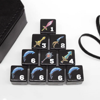 (Black) Sword Dice | Printed d6 Dice Featuring Fantasy Weapons Numbered