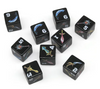 (Black) Sword Dice | Printed d6 Dice Featuring Fantasy Weapons Numbered