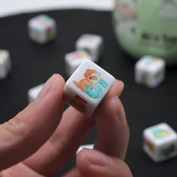 (White) Dinosaur Dice | Printed d6 Dice Featuring Cute Dinos Numbered