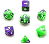 Enchanted Brew 7-Dice Set - Cauldron Purple & Potion Green Blend with White Numbers - Budget-Friendly Acrylic D&D Dice