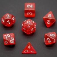Radiant Ruby Red Polyhedral Dice Set | 7-Dice Red Set with Subtle Glitter